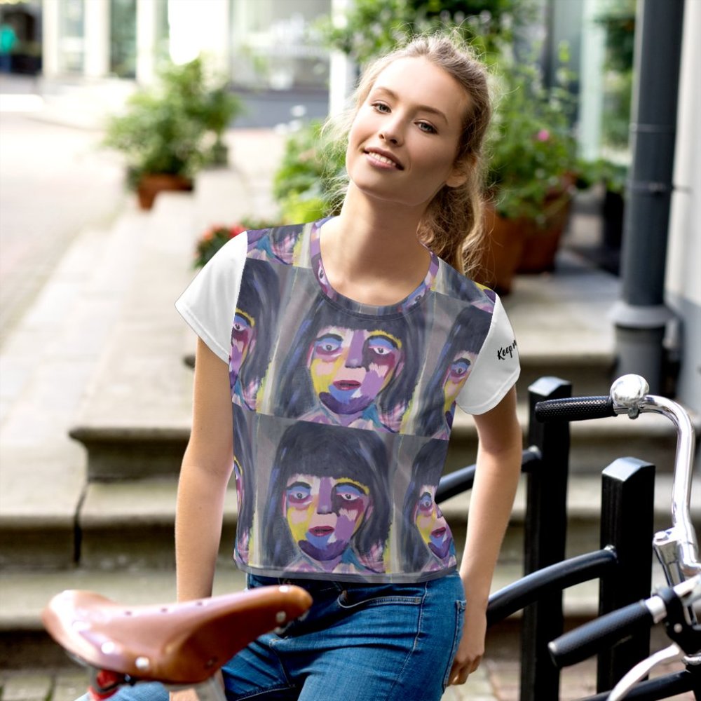 Why?  All-Over Print Crop Tee